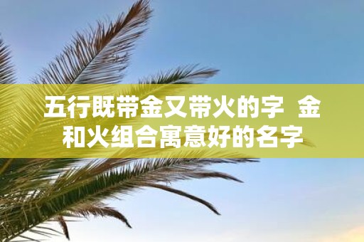 五行既带金又带火的字 金和火组合寓意好的名字
