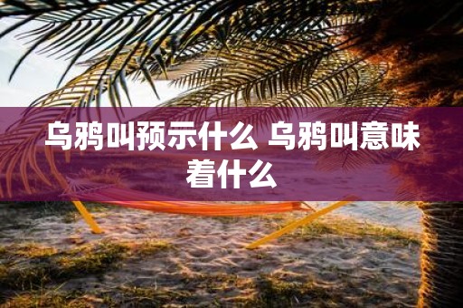 乌鸦叫预示什么 乌鸦叫意味着什么