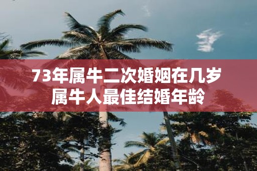 73年属牛二次婚姻在几岁 属牛人最佳结婚年龄