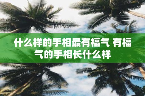 什么样的手相最有福气 有福气的手相长什么样