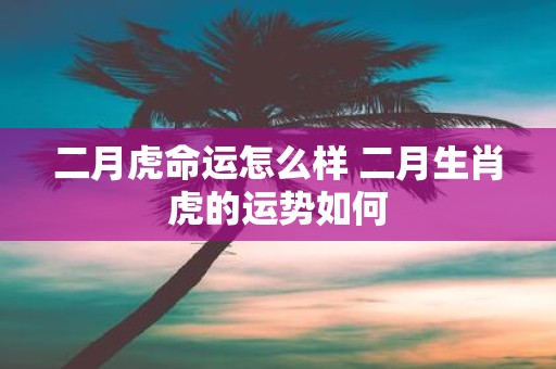 二月虎命运怎么样 二月生肖虎的运势如何