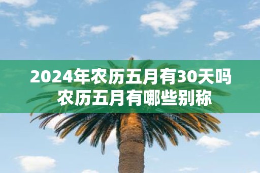 2025年农历五月有30天吗 农历五月有哪些别称