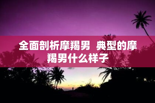 全面剖析摩羯男 典型的摩羯男什么样子