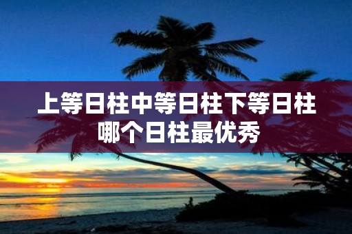 上等日柱中等日柱下等日柱 哪个日柱最优秀
