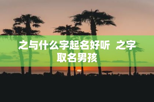 之与什么字起名好听 之字取名男孩