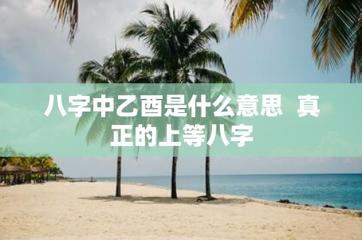 八字中乙酉是什么意思 真正的上等八字