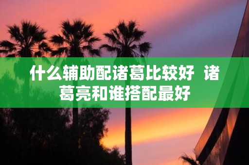 什么辅助配诸葛比较好 诸葛亮和谁搭配最好