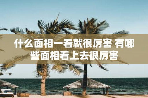 什么面相一看就很厉害 有哪些面相看上去很厉害