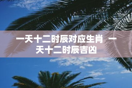 一天十二时辰对应生肖 一天十二时辰吉凶