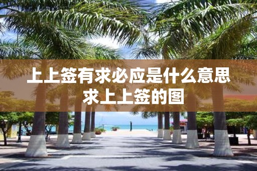 上上签有求必应是什么意思 求上上签的图