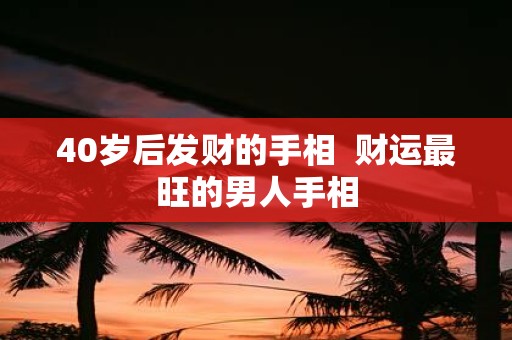 40岁后发财的手相 财运最旺的男人手相