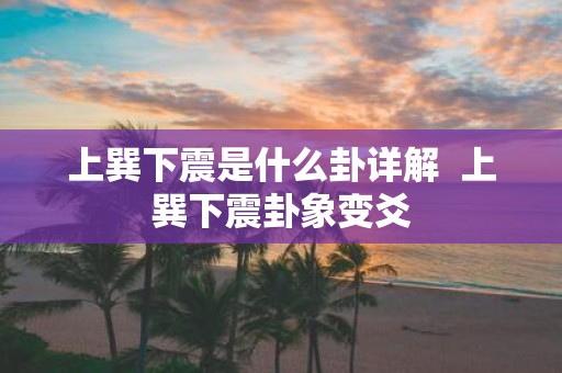 上巽下震是什么卦详解 上巽下震卦象变爻