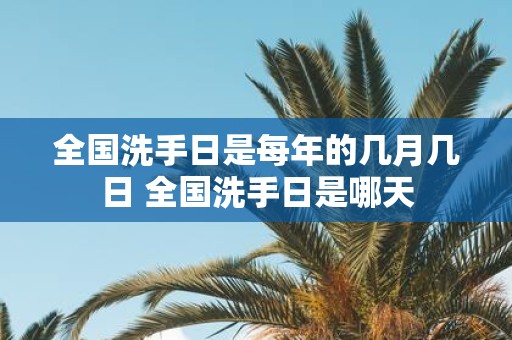 全国洗手日是每年的几月几日 全国洗手日是哪天