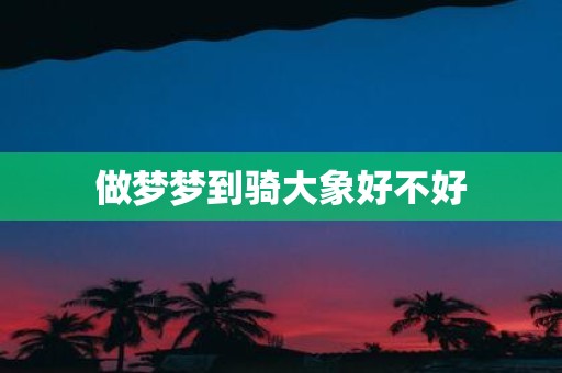 做梦梦到骑大象好不好