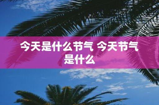 今天是什么节气 今天节气是什么