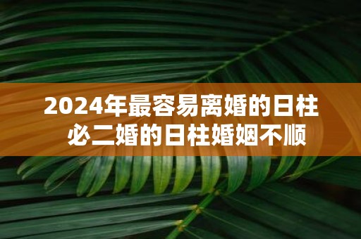 2025年最容易离婚的日柱 必二婚的日柱婚姻不顺
