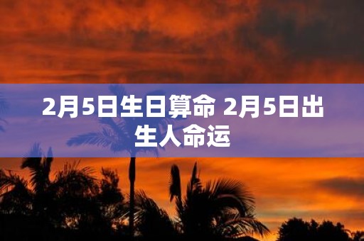 2月5日生日算命 2月5日出生人命运