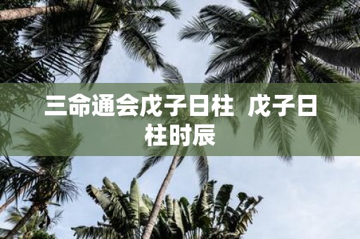 三命通会戊子日柱 戊子日柱时辰