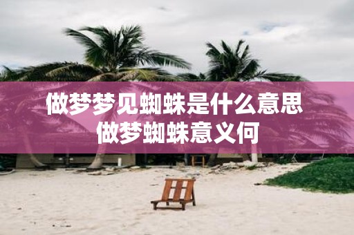 做梦梦见蜘蛛是什么意思 做梦蜘蛛意义何