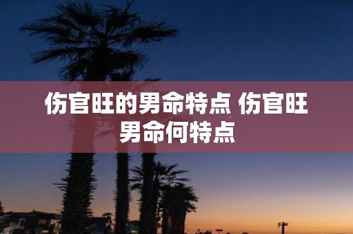 伤官旺的男命特点 伤官旺男命何特点