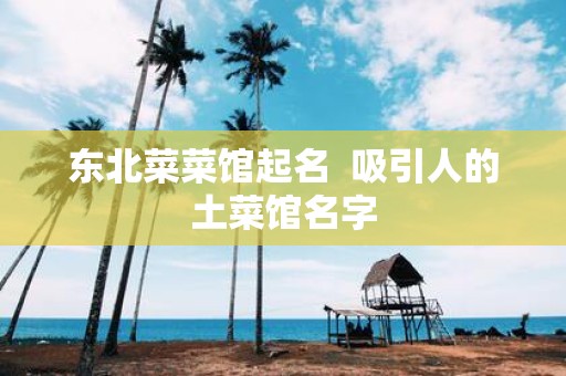 东北菜菜馆起名 吸引人的土菜馆名字
