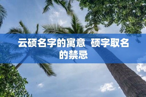 云硕名字的寓意 硕字取名的禁忌