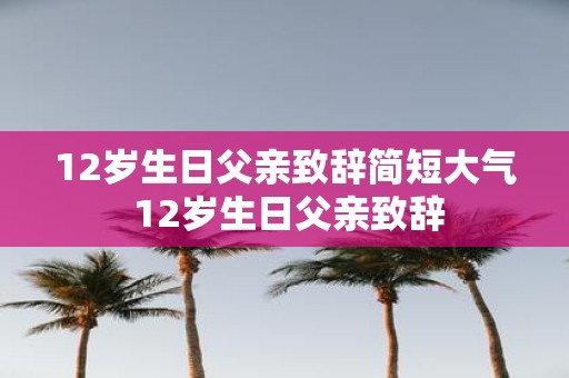 12岁生日父亲致辞简短大气 12岁生日父亲致辞