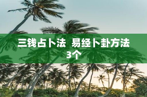 三钱占卜法 易经卜卦方法3个