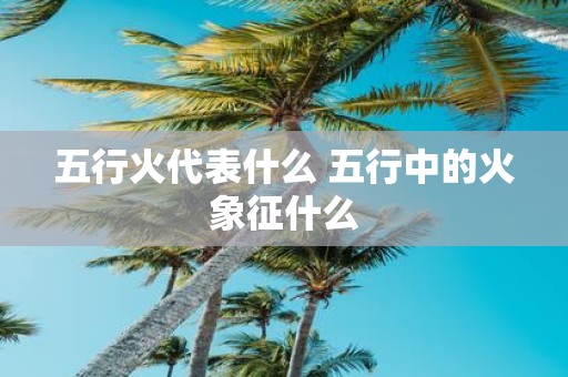 五行火代表什么 五行中的火象征什么