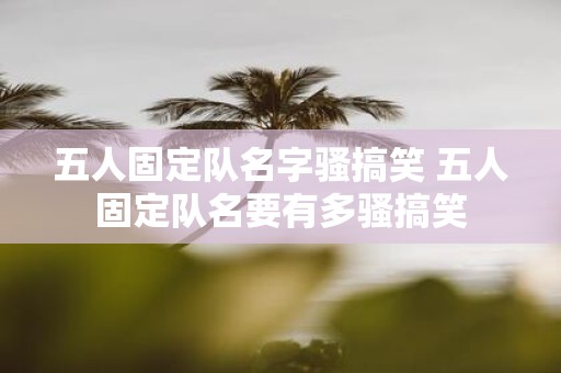五人固定队名字骚搞笑 五人固定队名要有多骚搞笑
