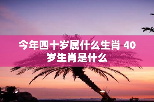 今年四十岁属什么生肖 40岁生肖是什么