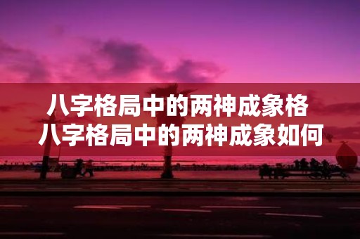 八字格局中的两神成象格 八字格局中的两神成象如何分析