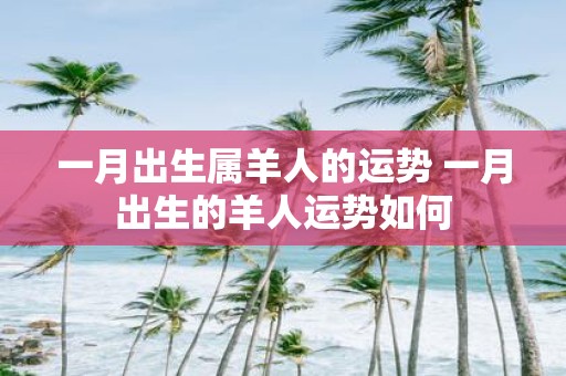 一月出生属羊人的运势 一月出生的羊人运势如何