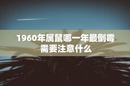 1960年属鼠哪一年最倒霉 需要注意什么