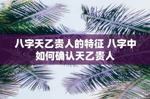 八字天乙贵人的特征 八字中如何确认天乙贵人