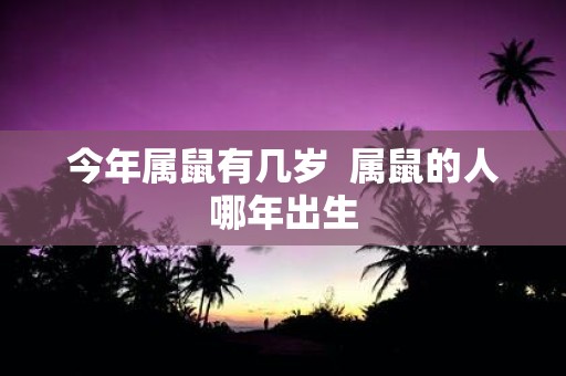 今年属鼠有几岁 属鼠的人哪年出生