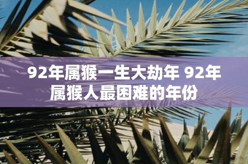 92年属猴一生大劫年 92年属猴人最困难的年份