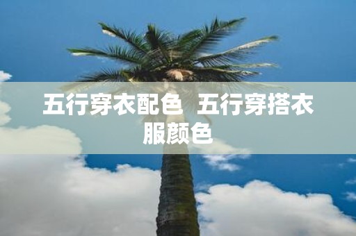 五行穿衣配色 五行穿搭衣服颜色