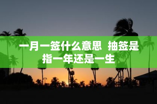 一月一签什么意思 抽签是指一年还是一生