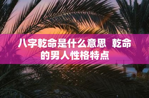 八字乾命是什么意思 乾命的男人性格特点