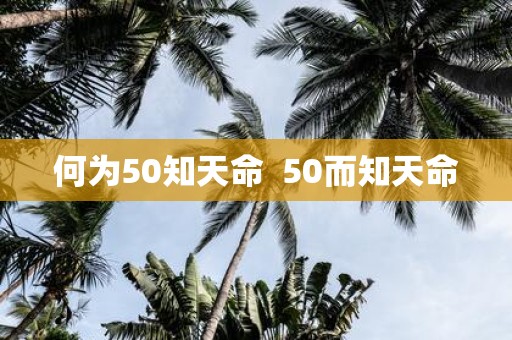 何为50知天命 50而知天命