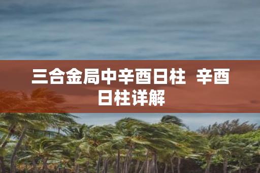 三合金局中辛酉日柱 辛酉日柱详解