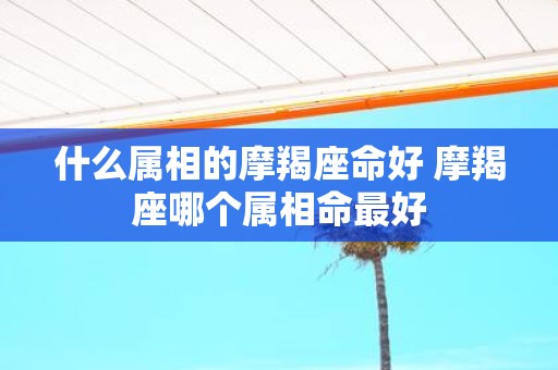 什么属相的摩羯座命好 摩羯座哪个属相命最好