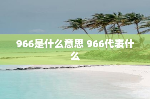 966是什么意思 966代表什么