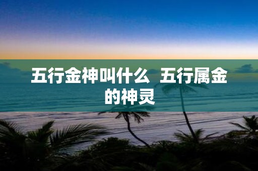 五行金神叫什么 五行属金的神灵