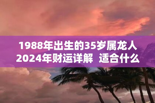 1988年出生的35岁属龙人2025年财运详解 适合什么职业