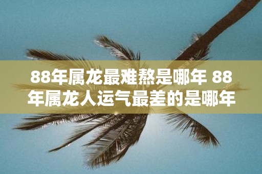 88年属龙最难熬是哪年 88年属龙人运气最差的是哪年