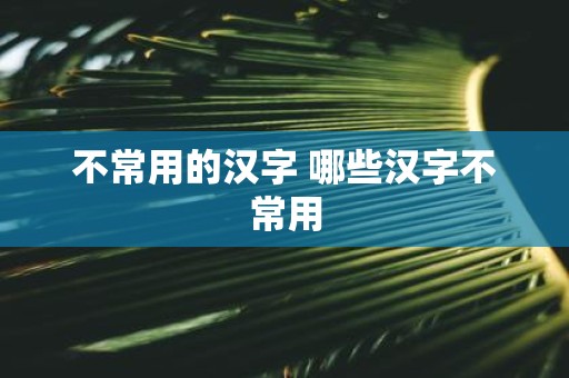 不常用的汉字 哪些汉字不常用