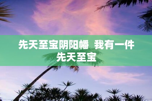 先天至宝阴阳幡 我有一件先天至宝