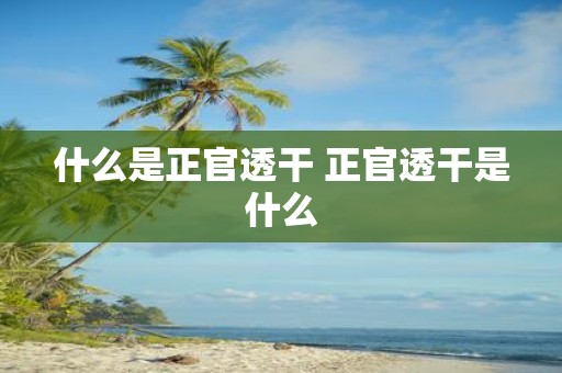 什么是正官透干 正官透干是什么
